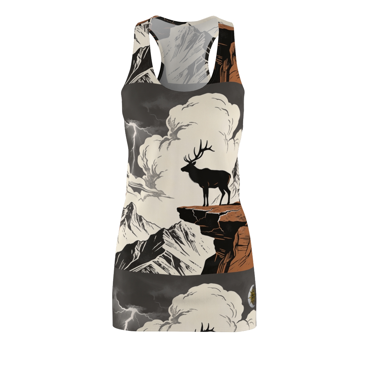 HD Ridge Elk Women's Cut & Sew Racerback Dress