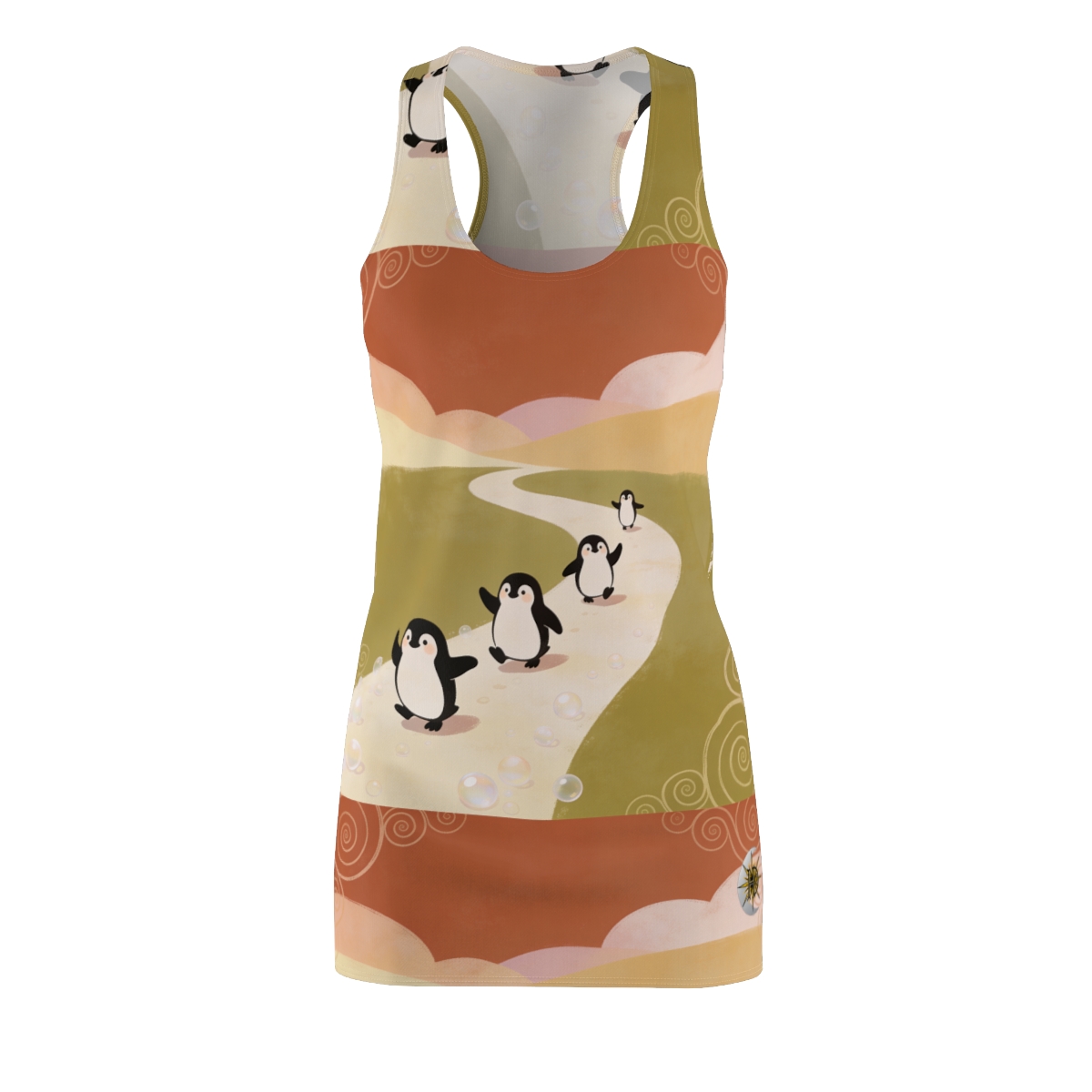 HD Ambertrail Penguins Women's Cut & Sew Racerback Dress