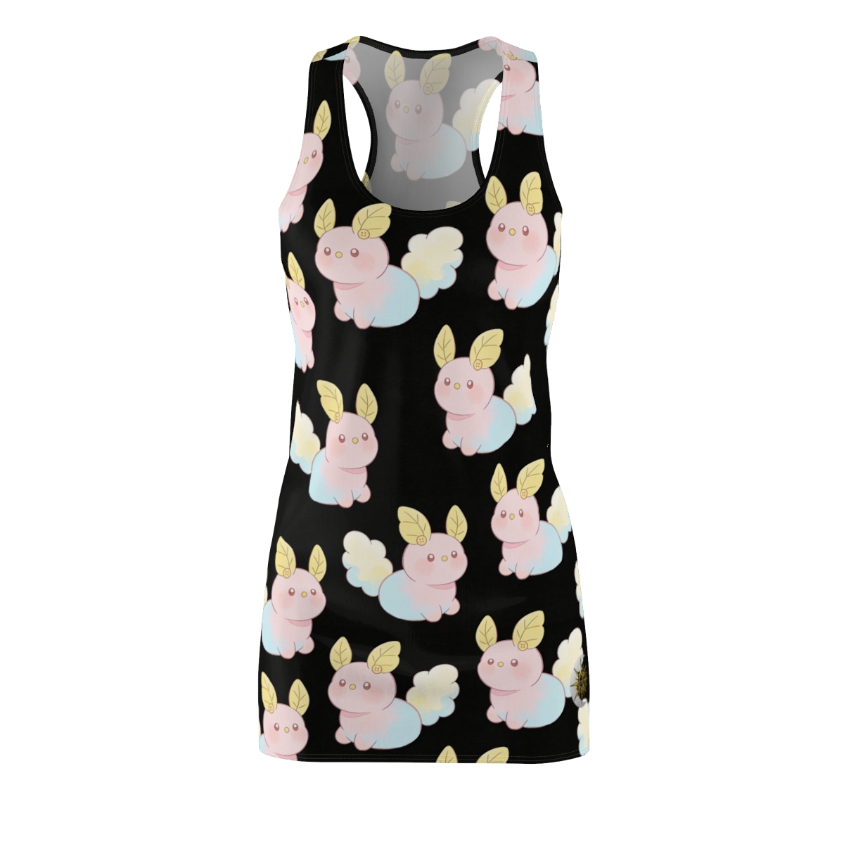 HD Pastel Leafpuffs Women's Cut & Sew Racerback Dress