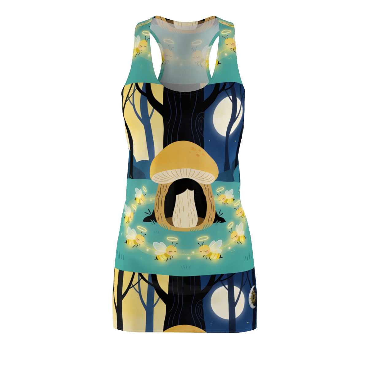 HD Moonlit Honey Circle Women's Cut & Sew Racerback Dress
