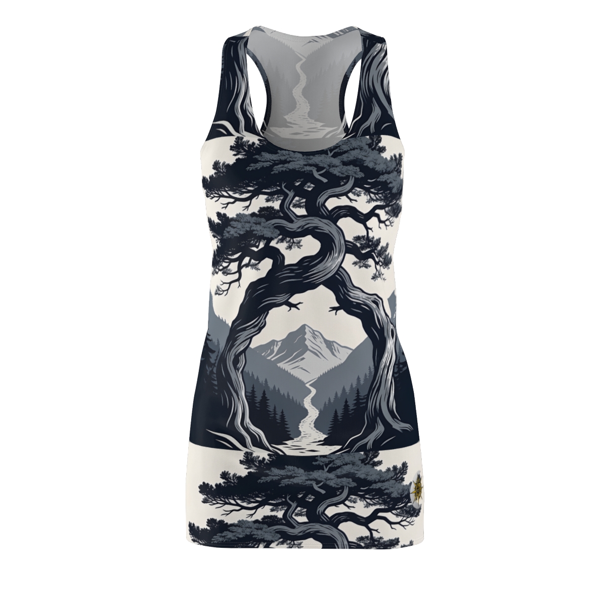 HD Twilight Pine Arch Women's Cut & Sew Racerback Dress