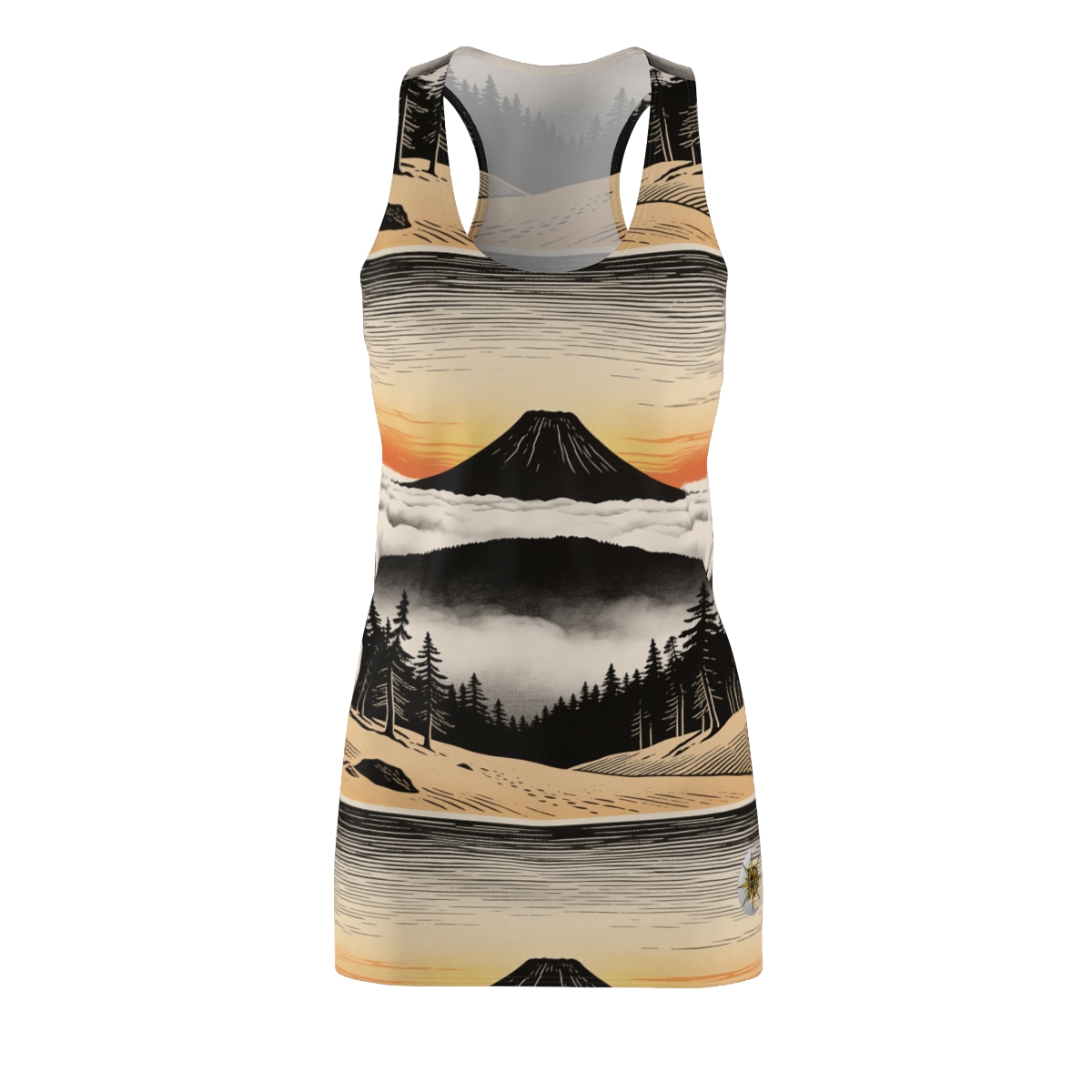 HD Sunrise Above the Clouds Women's Cut & Sew Racerback Dress