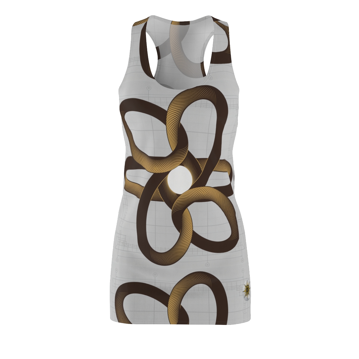 HD Copper Ribbon Orbit Women's Cut & Sew Racerback Dress
