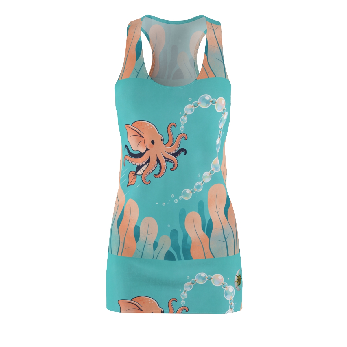 HD Bubbleloop Seafriend Women's Cut & Sew Racerback Dress