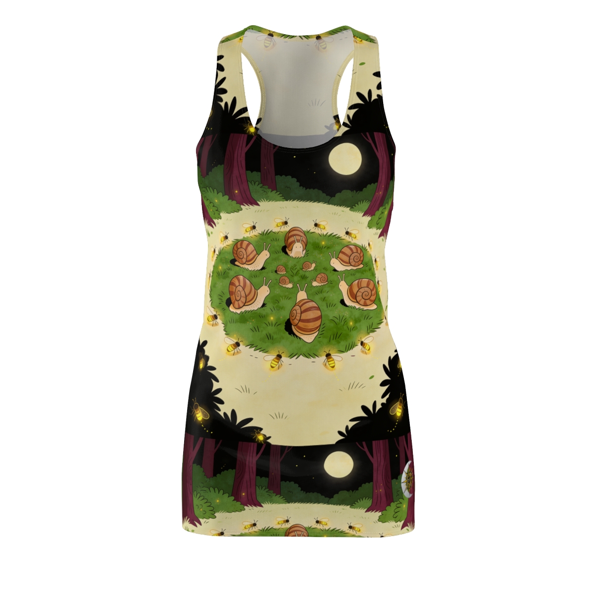 HD Firefly Snail Circle Women's Cut & Sew Racerback Dress