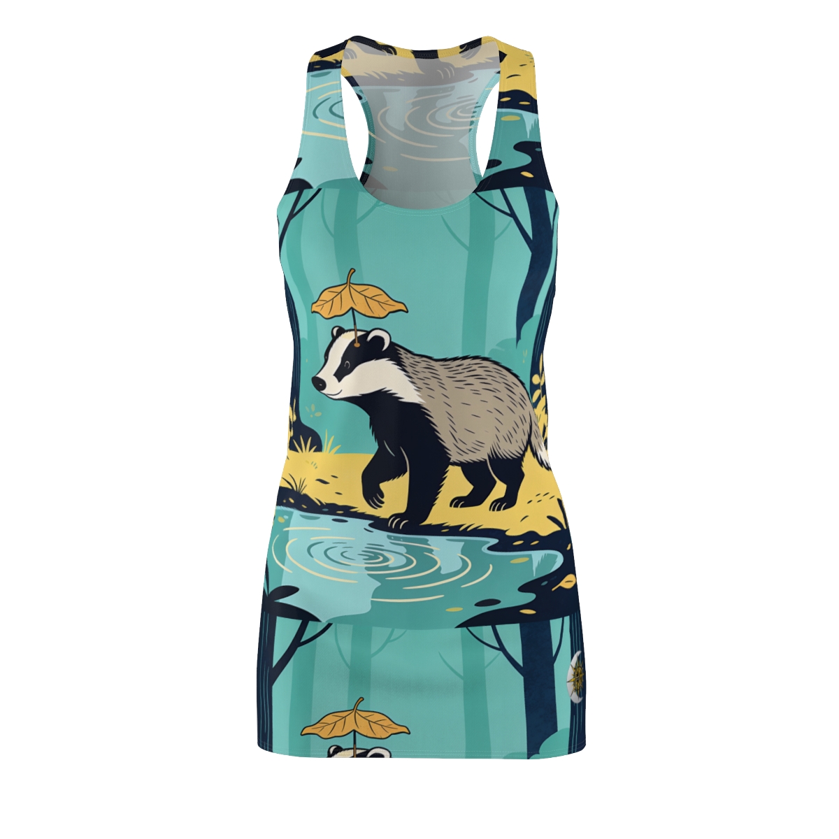 HD Rainy Day Badger Women's Cut & Sew Racerback Dress