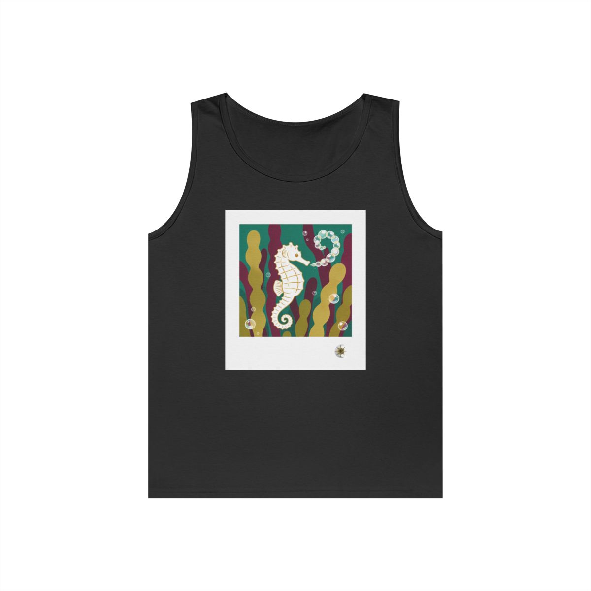 HD Seahorse Bubble Trail Unisex Heavy Cotton Tank Top