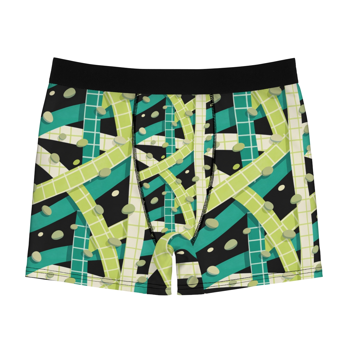 HD Teal Grid Men's Boxer Briefs
