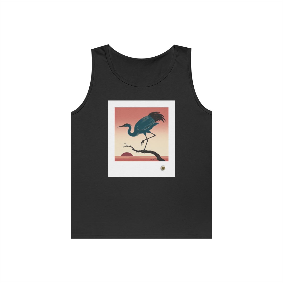 HD Twilight Heron Unisex Heavy Cotton Tank Top