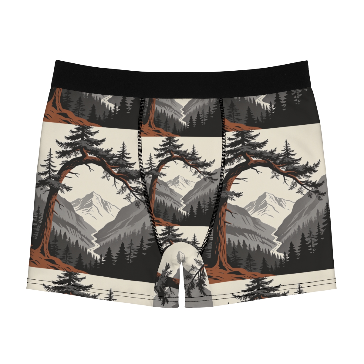 HD Alpine Pine Arch Men's Boxer Briefs