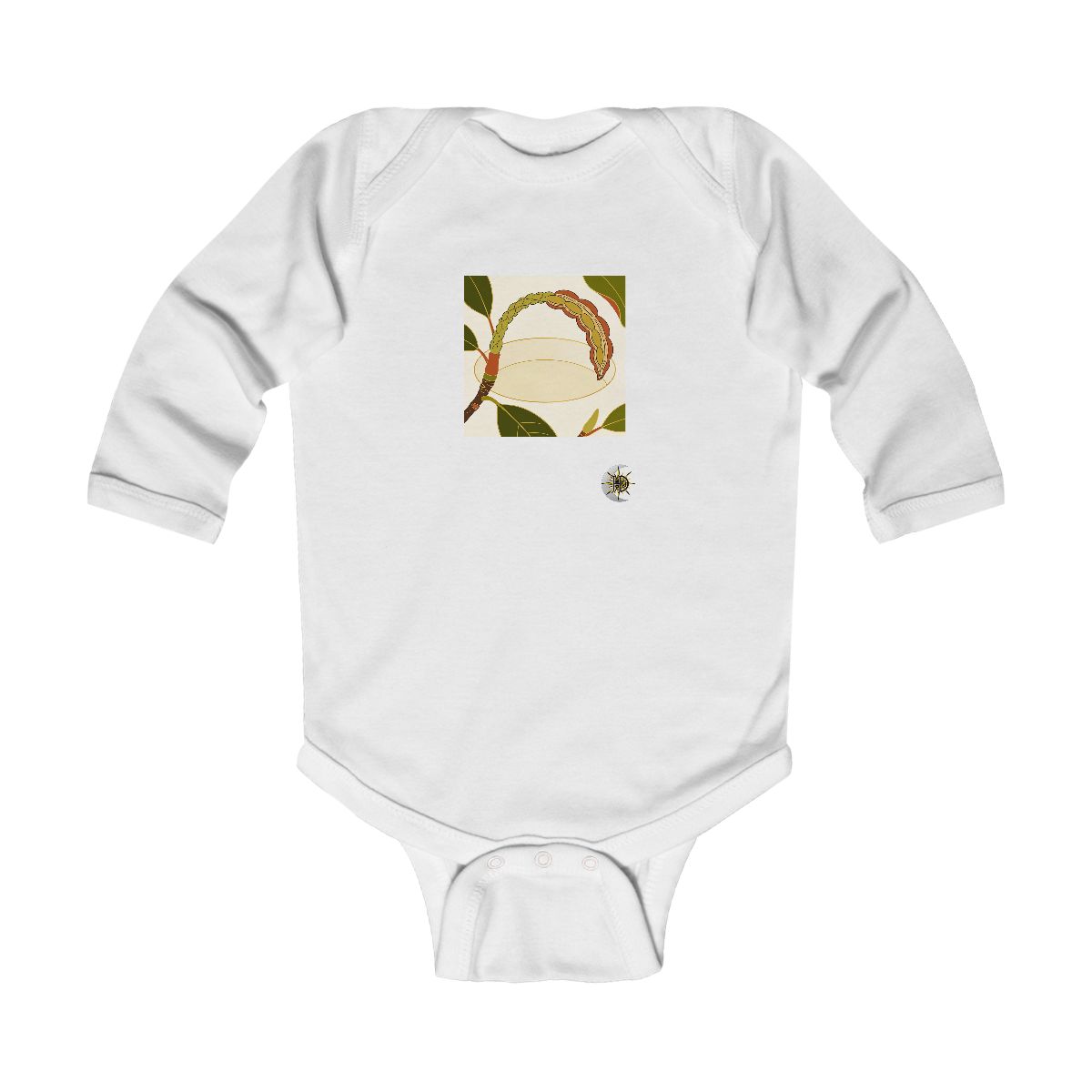 HD Magnolia seedpod arching across a rounded pool of open space Infant Long Sleeve Bodysuit