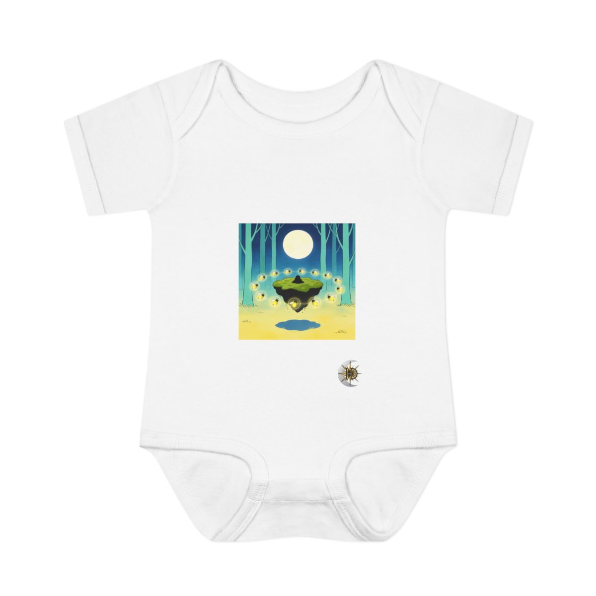 HD Firefly Moon Island Infant Baby Rib Bodysuit