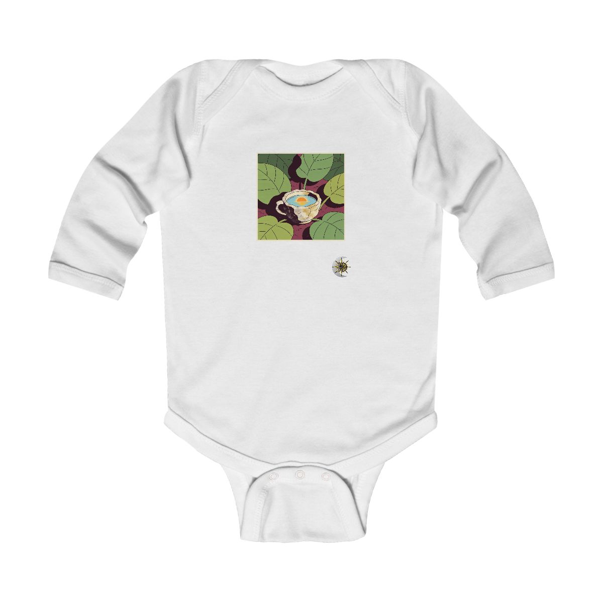 HD Cup-shaped rock basin cradling a pool of reflected sunrise Infant Long Sleeve Bodysuit