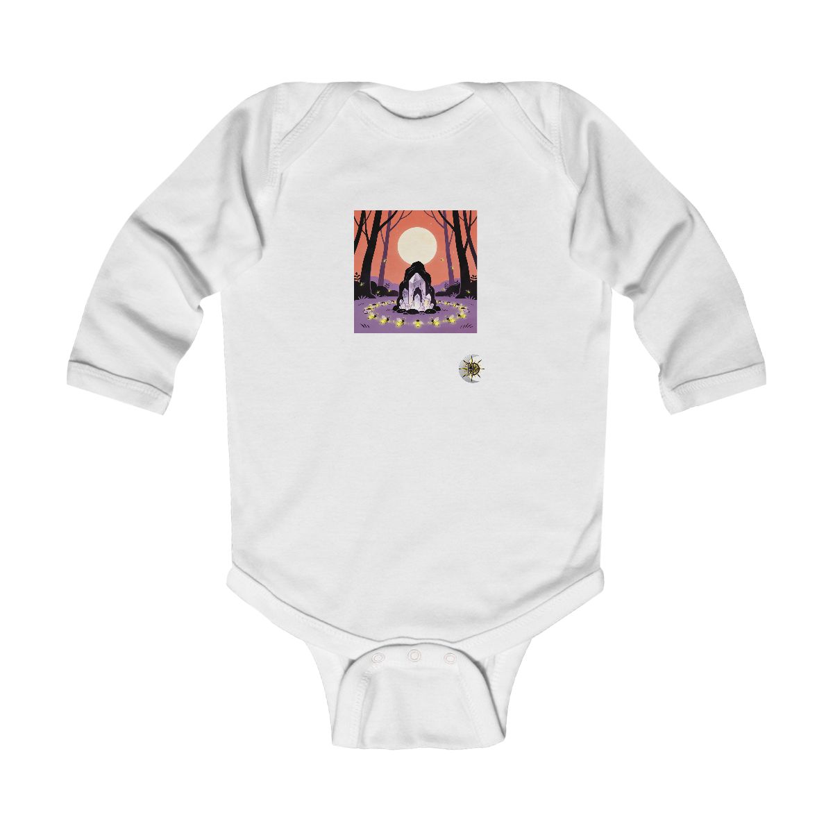 HD Crystal grotto surrounded by a ring of sleeping fireflies Infant Long Sleeve Bodysuit