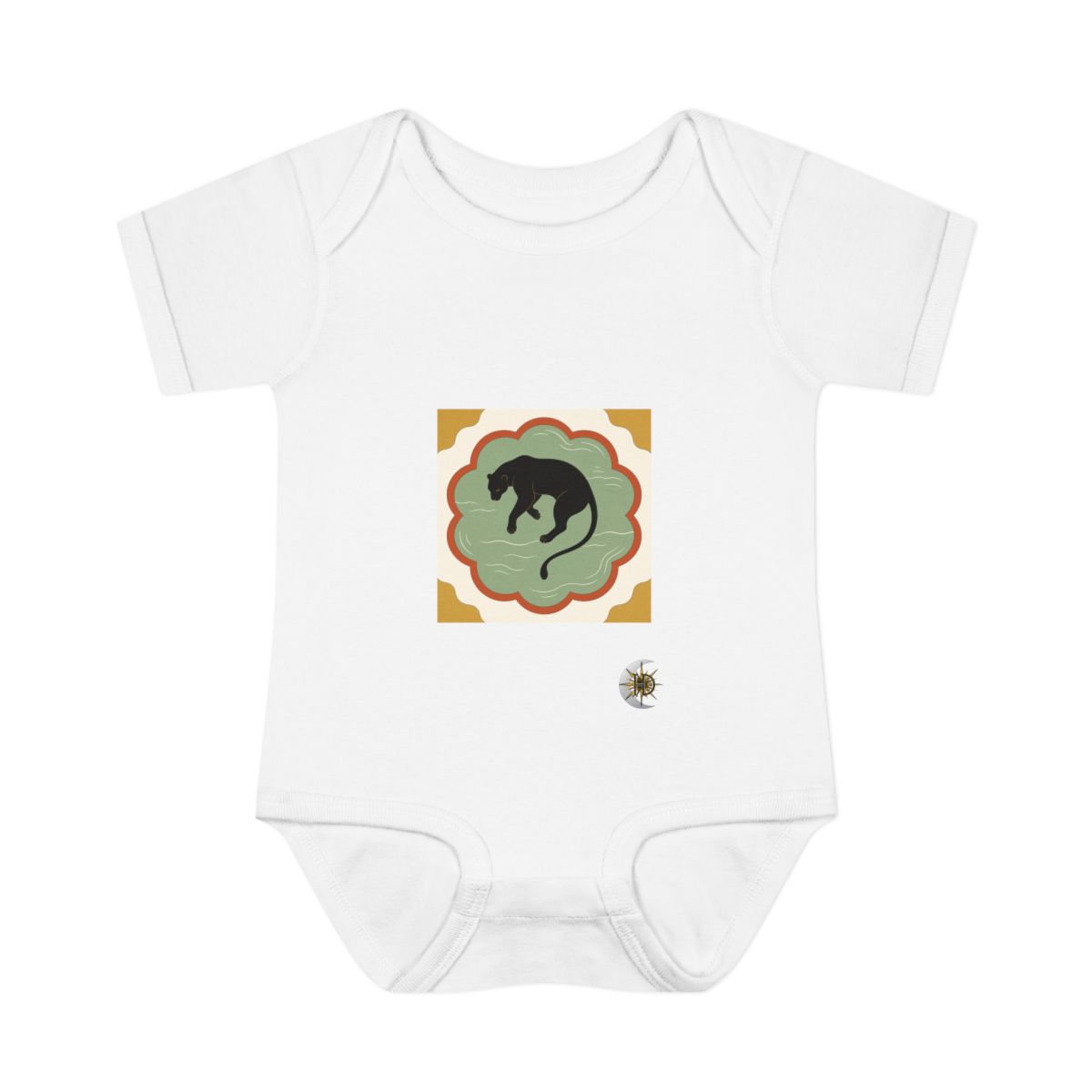 HD Scalloped tidal pool reduced to elegant interlocking cut-shape curves Infant Baby Rib Bodysuit