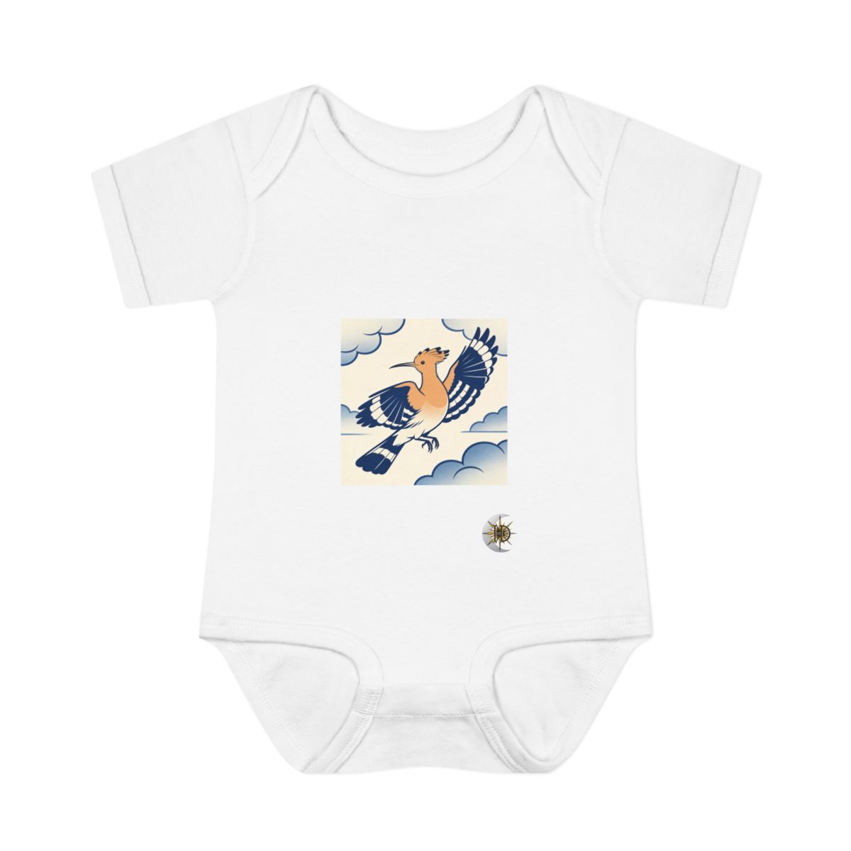 HD Hoopoe crossing the scene with one wing lifted Infant Baby Rib Bodysuit