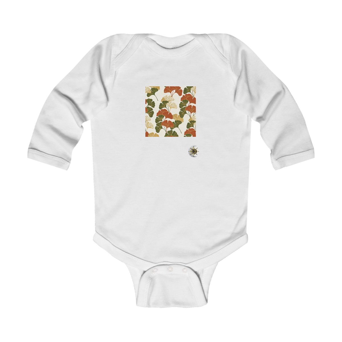 HD Ginkgo-like lobes alternating dense clusters with empty lanes Infant Long Sleeve Bodysuit