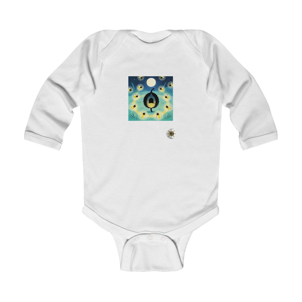 HD Seedpod alcove surrounded by a ring of sleeping fireflies Infant Long Sleeve Bodysuit