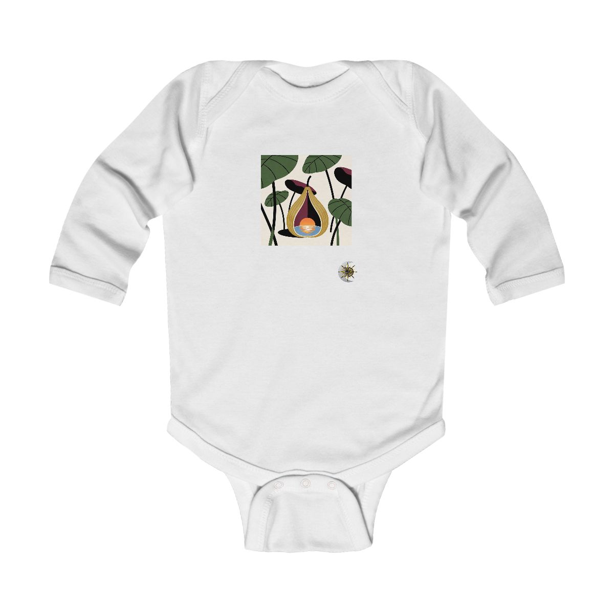HD Seedpod alcove cradling a pool of reflected sunrise Infant Long Sleeve Bodysuit