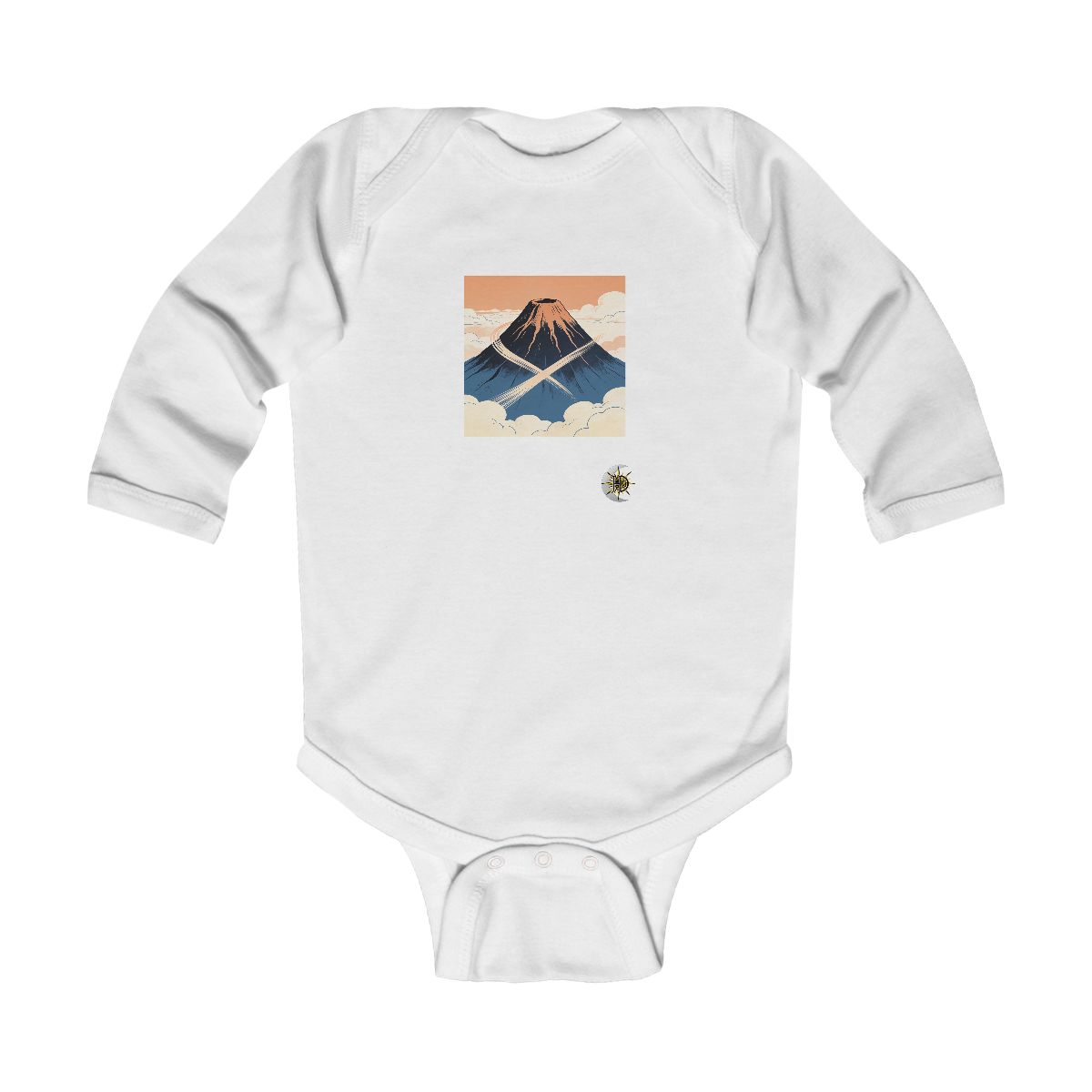 HD Rounded volcano crossed by a gentle diagonal breeze Infant Long Sleeve Bodysuit