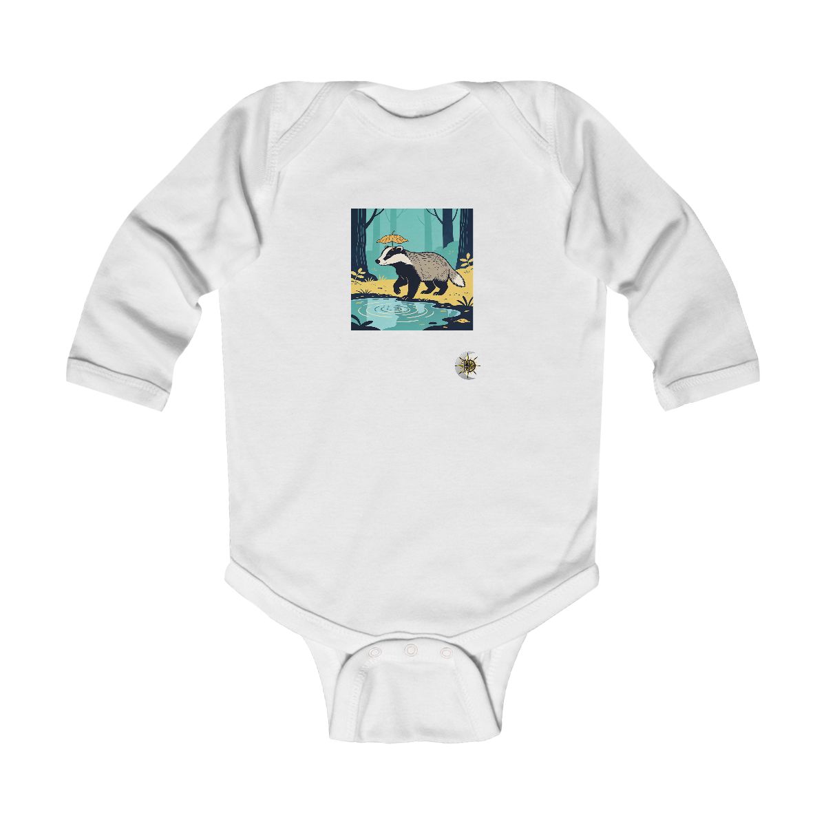 HD Rainy Day Badger Infant Long Sleeve Bodysuit