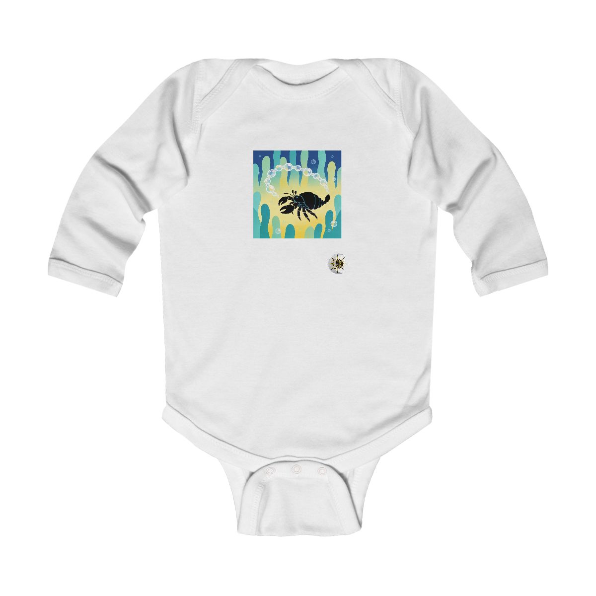 HD Bubble Trail Hermit Crab Infant Long Sleeve Bodysuit