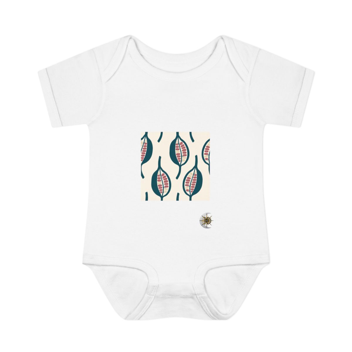 HD Seedpod cells forming a spacious staggered repeat Infant Baby Rib Bodysuit