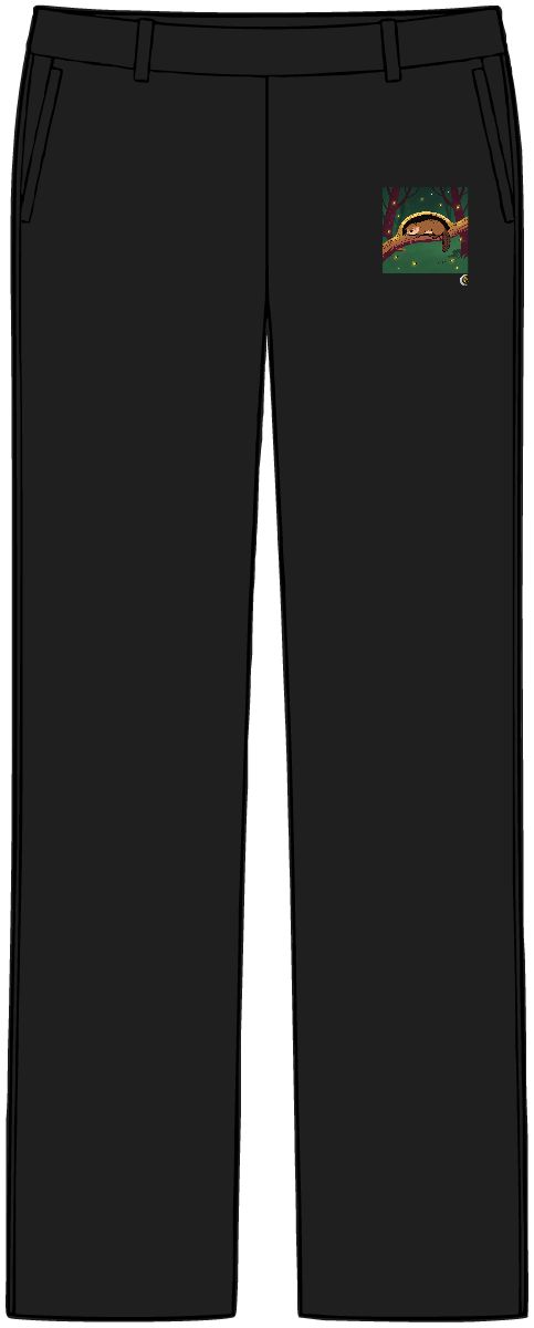 HD Beaver napping inside a curved hollow branch Women’s Tailored Tech Trousers