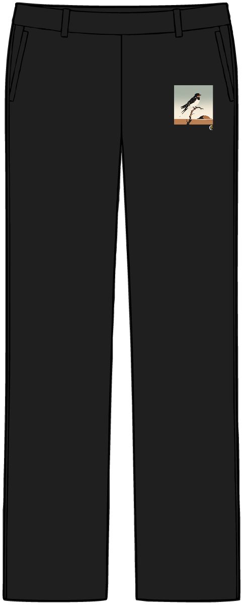 HD Swallow balancing on a curved bare branch Women’s Tailored Tech Trousers