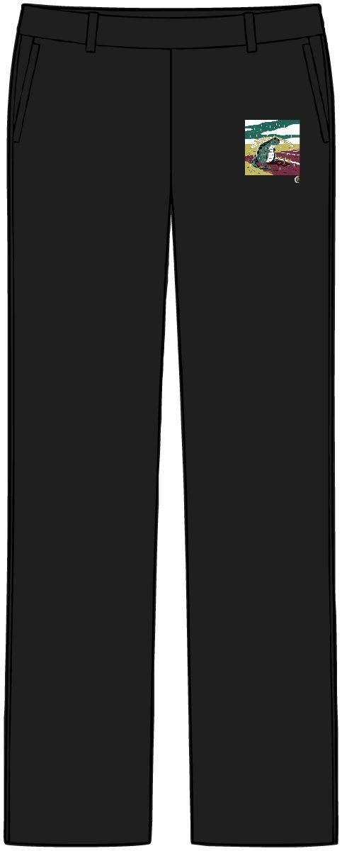 HD Stone creature with reed wings sheltering three little sprouts Women’s Tailored Tech Trousers