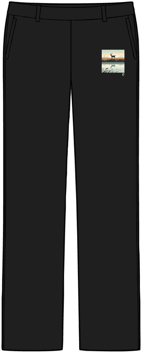 HD Windswept meadow reflected in a broad band of still water Women’s Tailored Tech Trousers