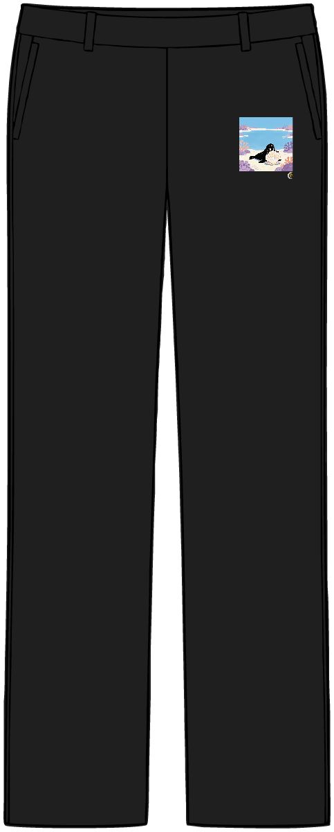 HD Walrus peeking from behind an oversized shell Women’s Tailored Tech Trousers