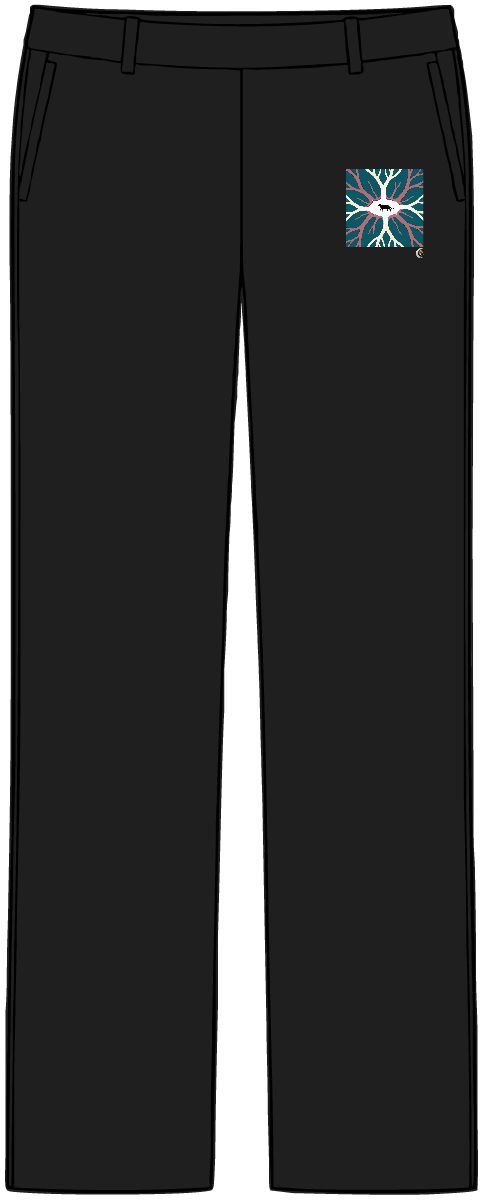 HD River-vein motif opening outward from an off-center quiet region Women’s Tailored Tech Trousers
