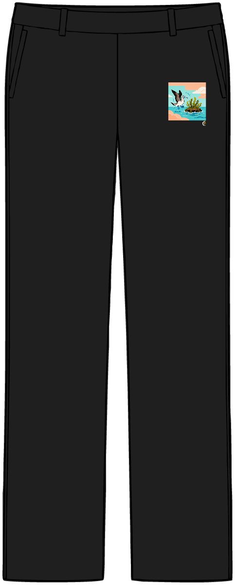 HD Blue-footed booby circling a floating kelp island Women’s Tailored Tech Trousers