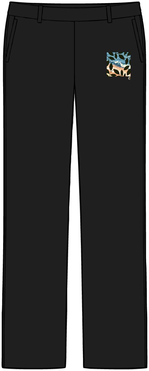 HD Breaking shore wave framed by overlapping leaf silhouettes Women’s Tailored Tech Trousers