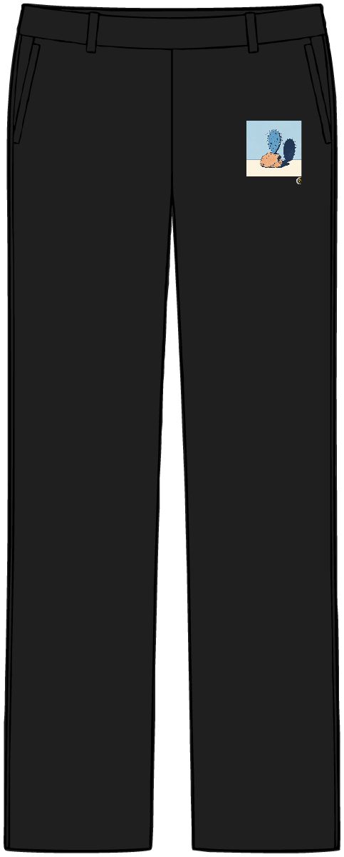 HD Prickly pear balanced beside an irregular clay-colored rock Women’s Tailored Tech Trousers
