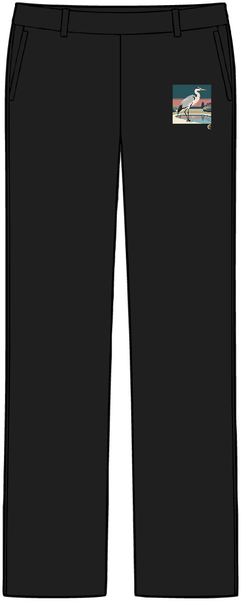 HD Heron pausing beside a reflective pool Women’s Tailored Tech Trousers
