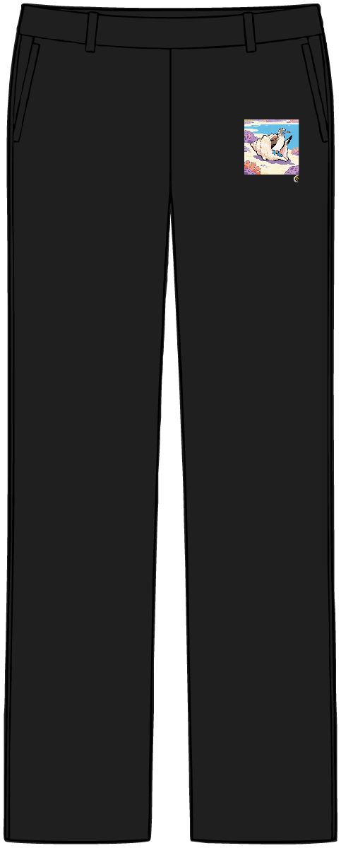 HD Blue-footed booby peeking from behind an oversized shell Women’s Tailored Tech Trousers