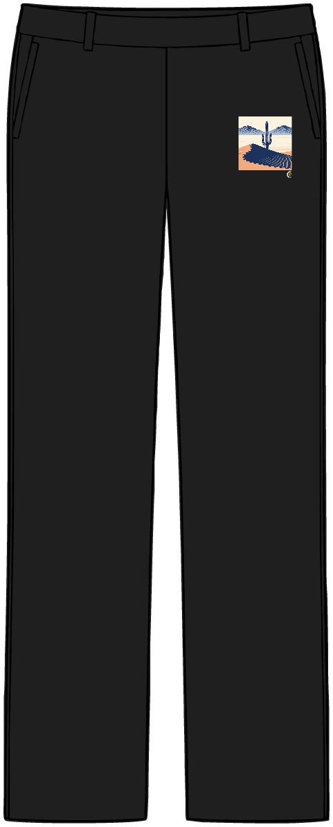 HD Saguaro rising behind a scalloped dune Women’s Tailored Tech Trousers
