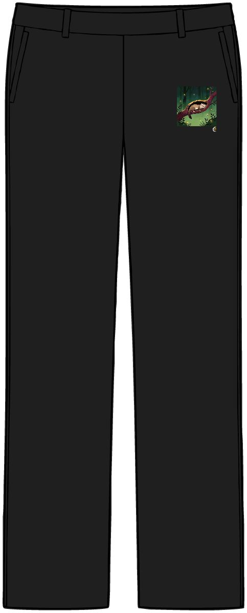 HD Ferret napping inside a curved hollow branch Women’s Tailored Tech Trousers