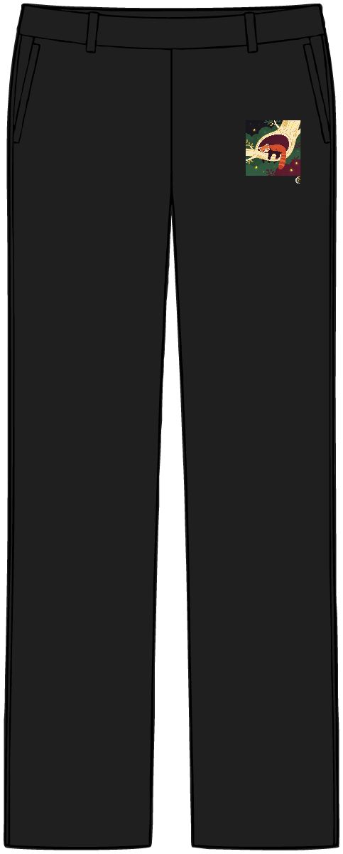 HD Red panda napping inside a curved hollow branch Women’s Tailored Tech Trousers