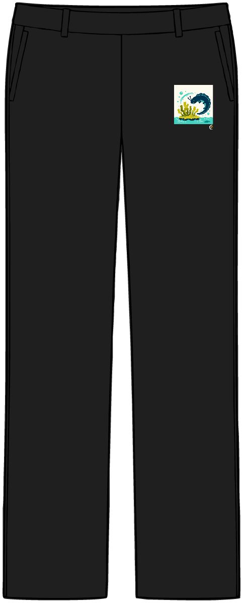 HD Sea slug circling a floating kelp island Women’s Tailored Tech Trousers