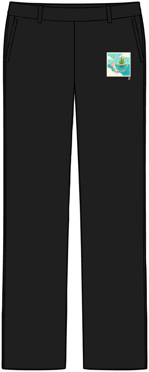 HD Reef squid circling a floating kelp island Women’s Tailored Tech Trousers