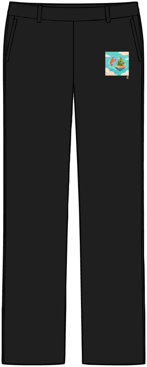 HD Small lobster circling a floating kelp island Women’s Tailored Tech Trousers