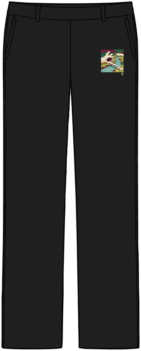 HD Driftwood nook connected to a distant bank by stepping stones Women’s Tailored Tech Trousers