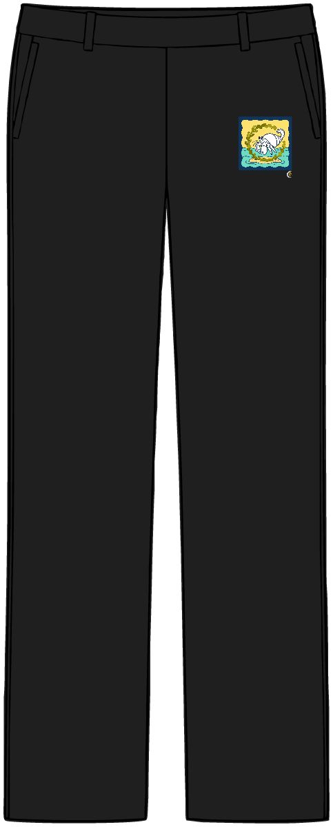 HD Hermit crab circling a floating kelp island Women’s Tailored Tech Trousers