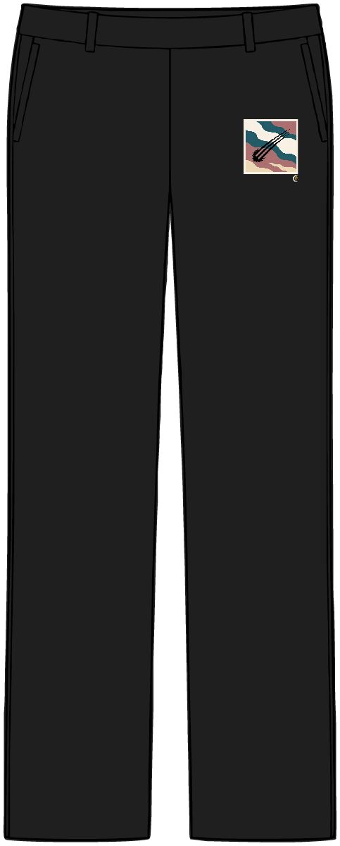 HD Ribbon-tailed comet crossed by three parallel wave lines Women’s Tailored Tech Trousers