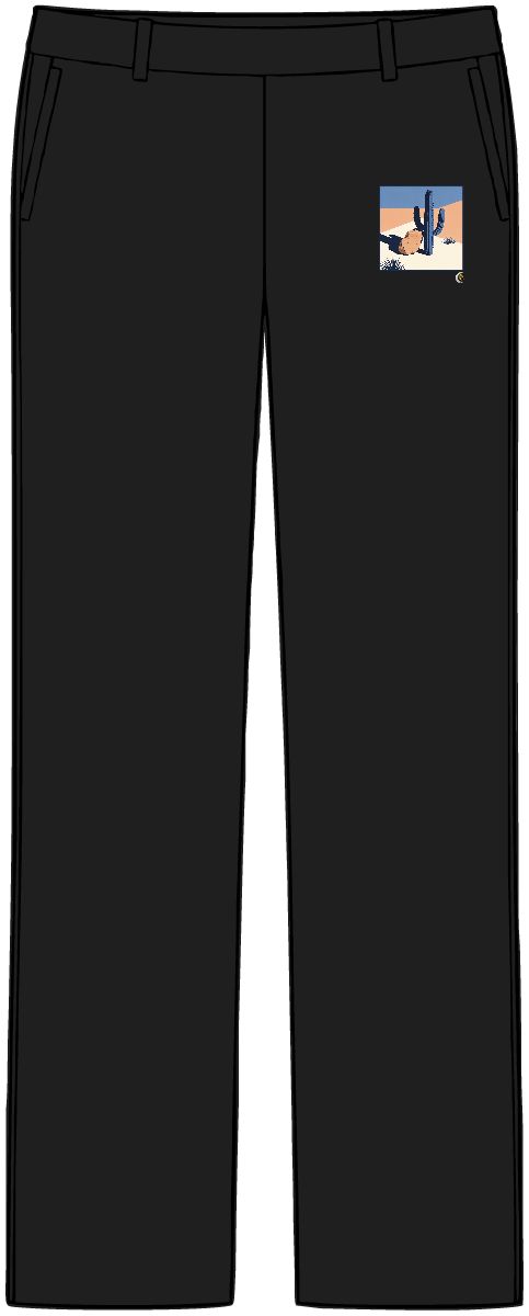 HD Saguaro balanced beside an irregular clay-colored rock Women’s Tailored Tech Trousers