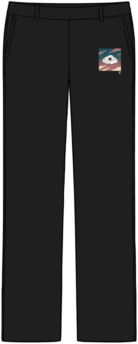 HD Drifting tiny-star cloud crossed by three parallel wave lines Women’s Tailored Tech Trousers