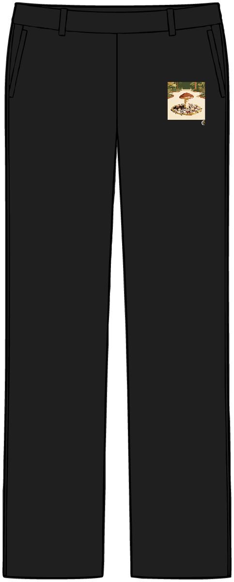 HD Woodland bolete rising from an island of smooth pebbles Women’s Tailored Tech Trousers